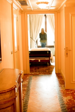 Long marble hallway leading to Mackenzie's room